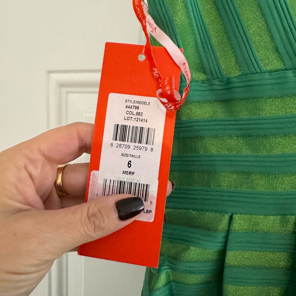 Monique Lhuillier Vibrant Green Striped Maxi Dress - Picture 7 of 12